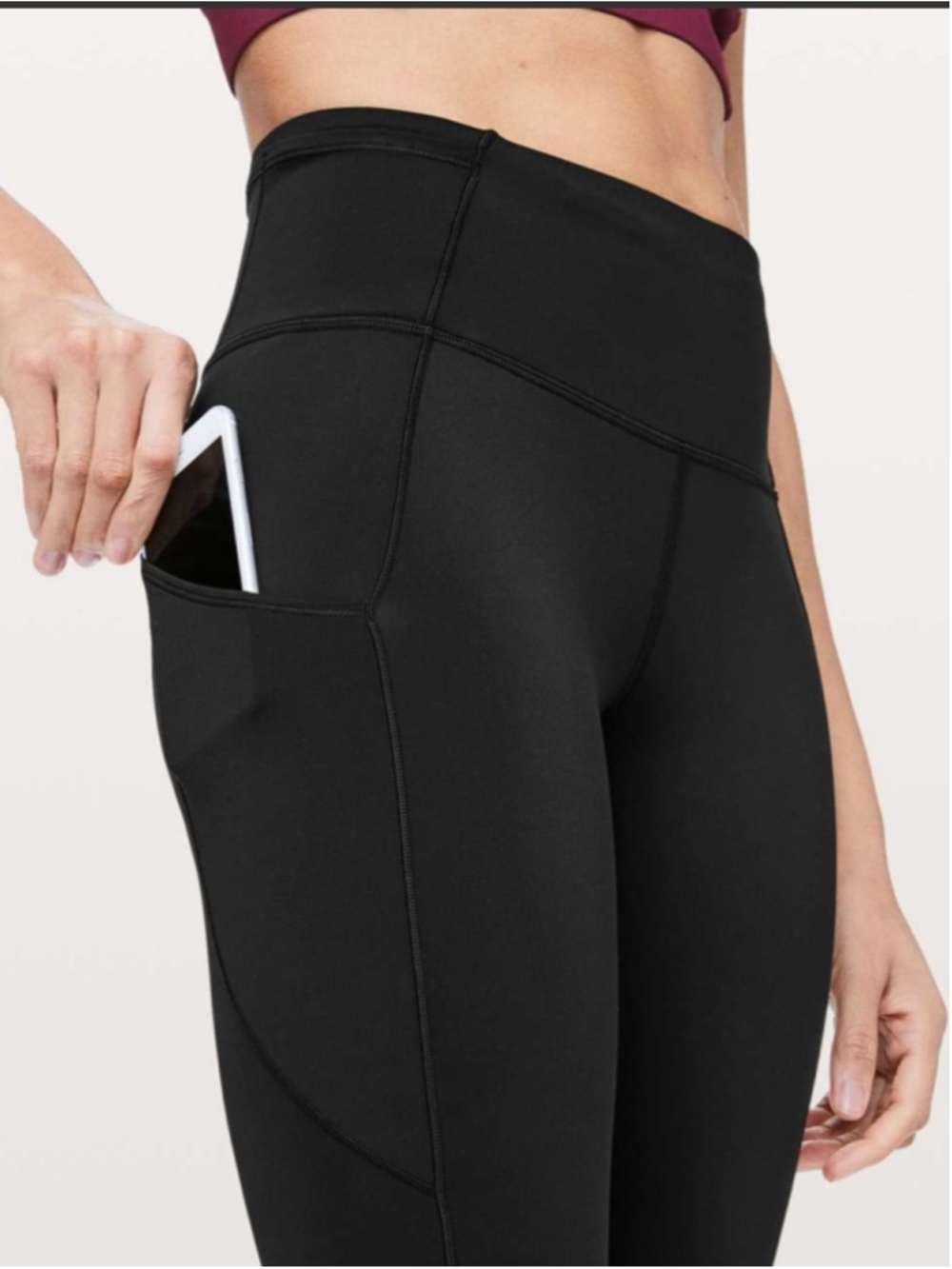 Lululemon Sz 4 Fast & Free 7/8 Tight I| Non-Reflective Nulux 25" Black